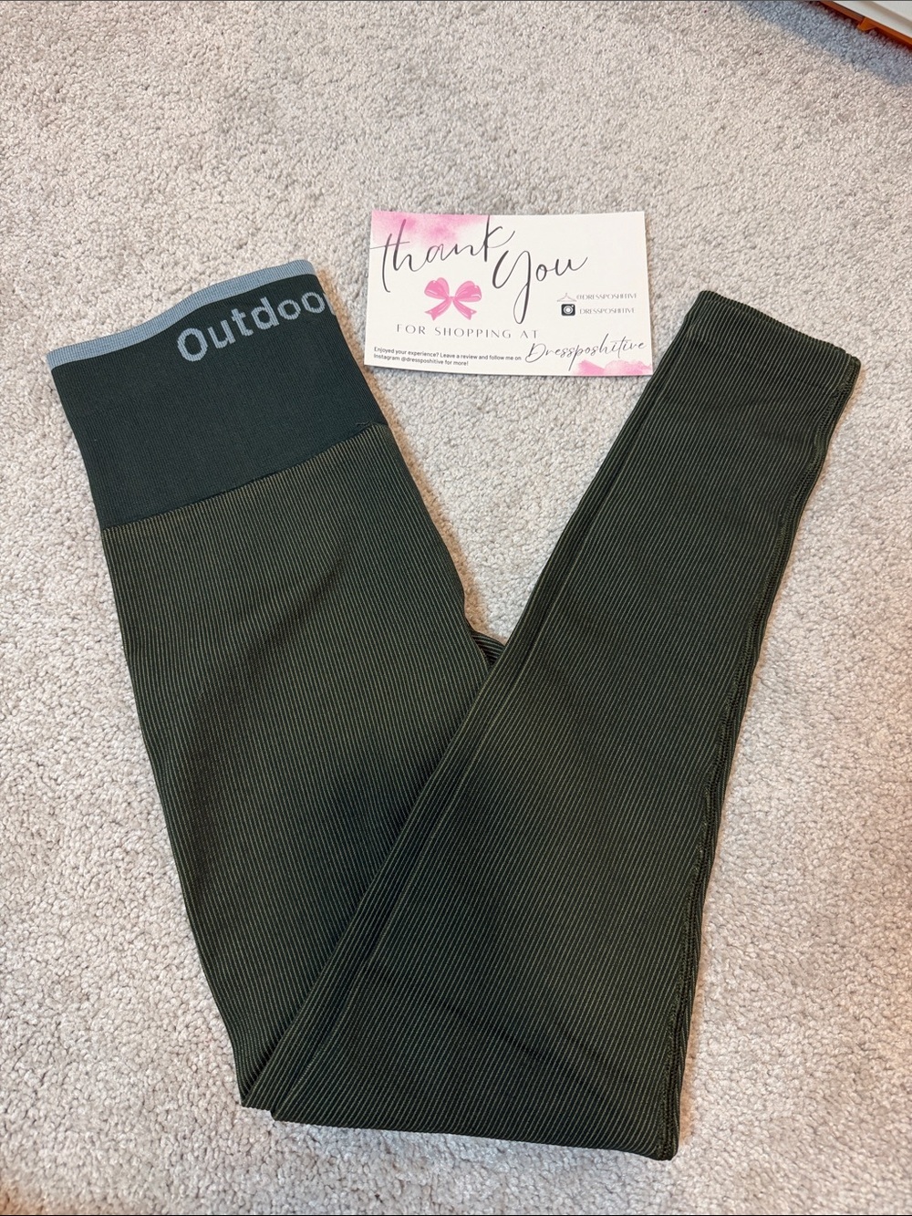 Outdoor Voices Seamless
Smooth Ribbed Leggings -Green